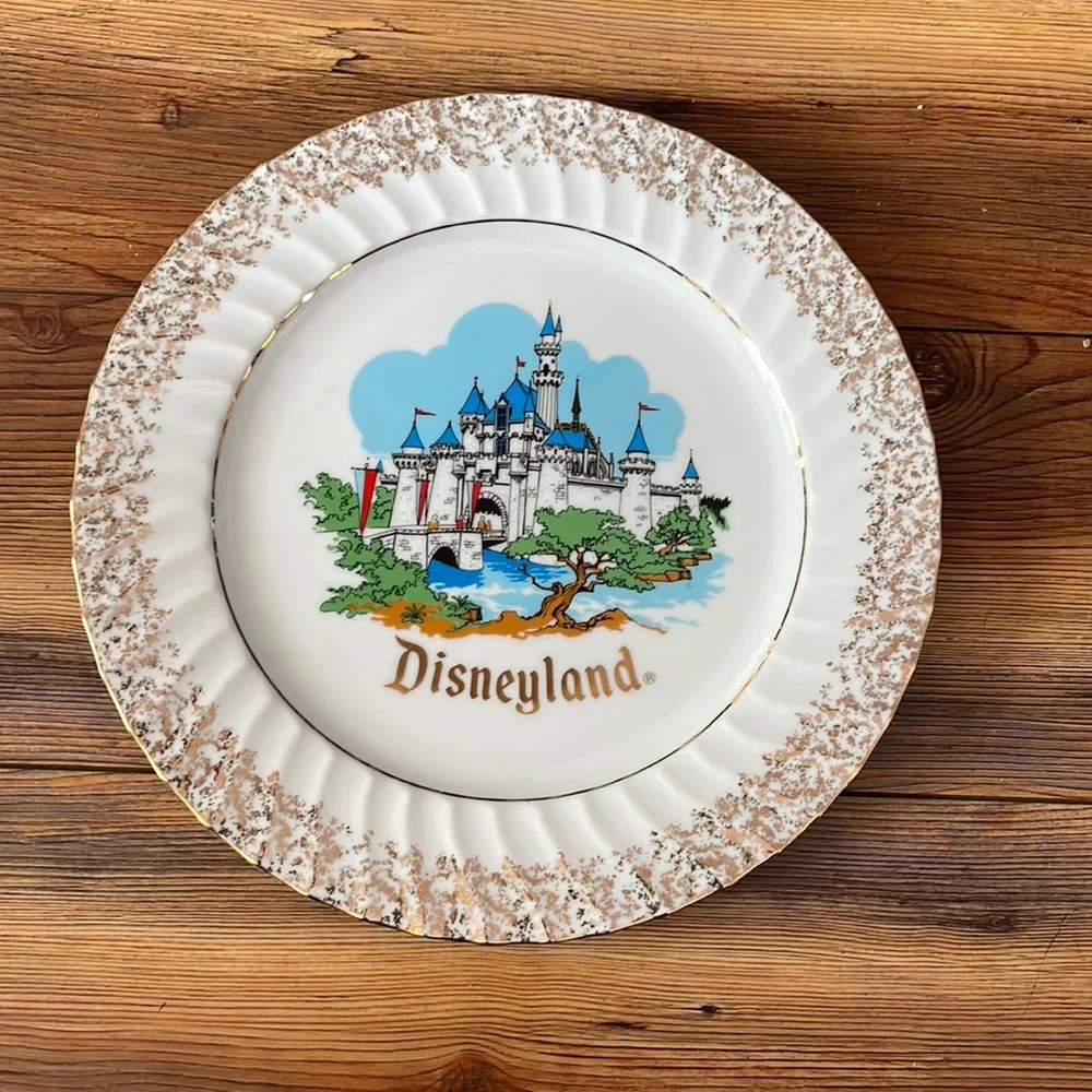 Vintage Disneyland Plate Wall Decor Art MCM Decoration Castle Disney California